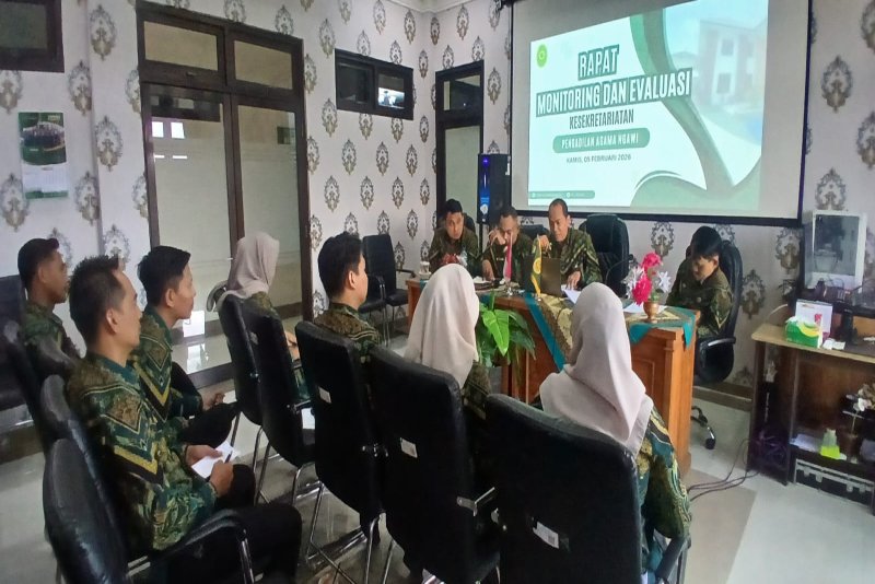 Pengadilan Agama Ngawi Gelar Monitoring dan Evaluasi Kesekretariatan